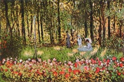 The family of the Artist in the Argenteuil garden art print by Claude Monet