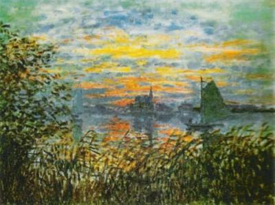 Tramonto a Lavacourt, 1880 art print by Claude Monet