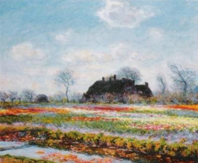Tulip fields at Sassenheim art print by Claude Monet