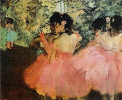 Ballerine in rosa art print by Edgar Degas