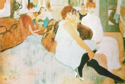 Salon in rue des Moulins art print by Henri de Toulouse-Lautrec