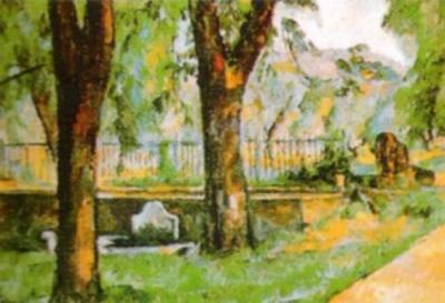 Basin and Fountain of Jas de Bouffan art print by Paul Cezanne