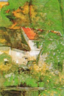 The house of P�re Lacroix at Auvers art print by Paul Cezanne