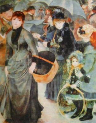 Les parapluies art print by Pierre Auguste Renoir