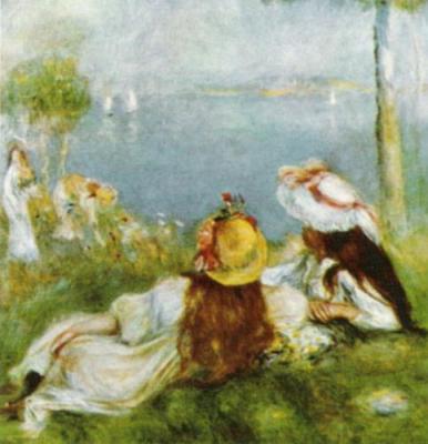 Ragazze in riva al mare, 1894 art print by Pierre Auguste Renoir