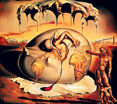 Geopoliticus art print by Salvador Dali