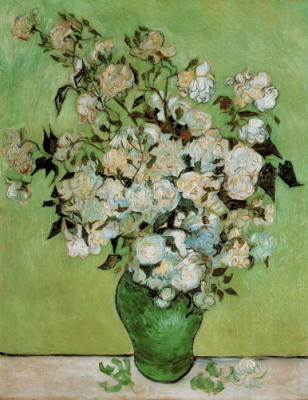 A vase of roses, 1890 art print by Vincent Van Gogh