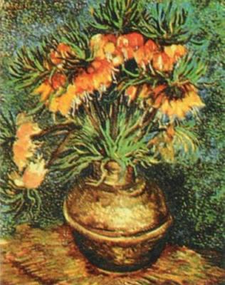 Fritillaire in a vase of copper art print by Vincent Van Gogh