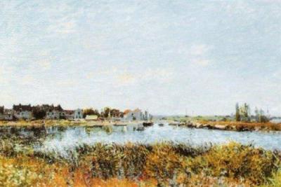 Saint-Mammes: Morning (Le Matin) art print by Alfred Sisley