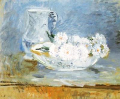 White Flowers in a Bowl art print by Berthe Morisot