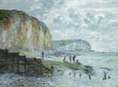Cliffs of the Petites Dalles art print by Claude Monet