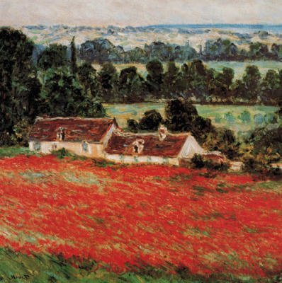 Field of poppies at Giverny, (detail) art print by Claude Monet