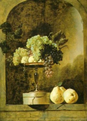 Grapes, Peaches and Quinces in a Niche, 1883 art print by Frans Snyders