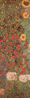 Il giardino di campagna con girasoli (details) art print by Gustav Klimt