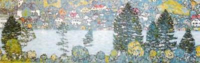 Mountain slope at Unterach, (detail) art print by Gustav Klimt