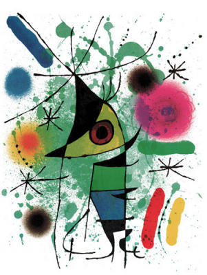 The singing fish art print by Joan Miro