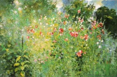 A Garden is a Sea of Flowers art print by Ross Sterling Turner