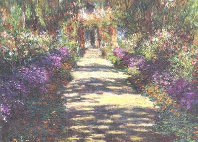 Garden At Giverny art print by Claude Monet