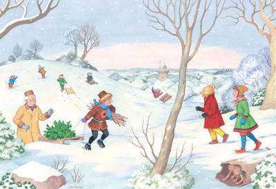 A Yuletide Promenade art print by John Harrold