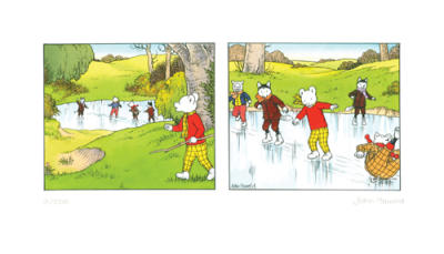 Podgy takes a tumble art print by John Harrold