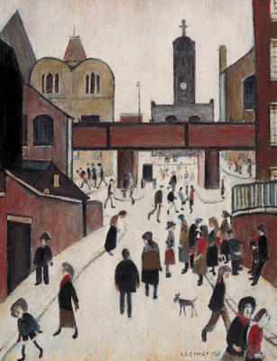 Street Scene with Viaduct art print by LS Lowry