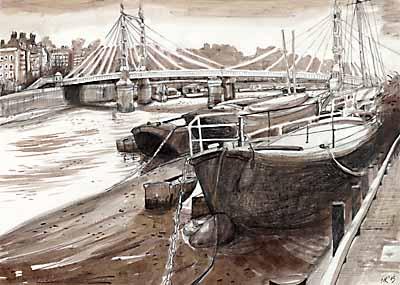 London Bridges - Albert Bridge art print by Mark Raggett