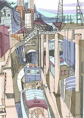 River at Battersea art print by Mark Raggett