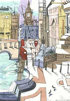Trafalgar Square art print by Mark Raggett
