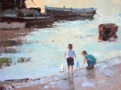 Boys and their boats art print by Matthew Alexander