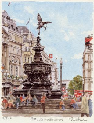 Piccadilly Circus art print by Glyn Martin