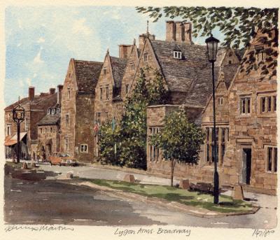 Broadway - Lygon Arms art print by Philip Martin