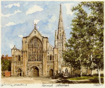 Norwich Cathedral art print by Philip Martin