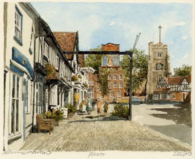 Pinner - High Street art print by Philip Martin