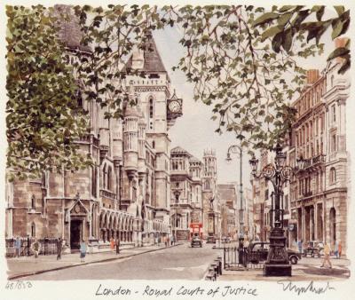 Royal Courts of Justice art print by Glyn Martin