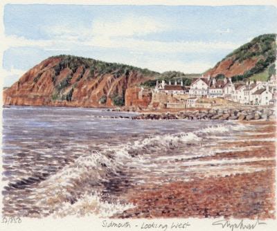Sidmouth (2) - looking West art print by Glyn Martin