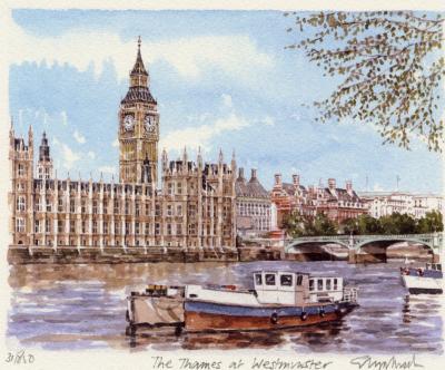 The Thames at Westminster art print by Glyn Martin