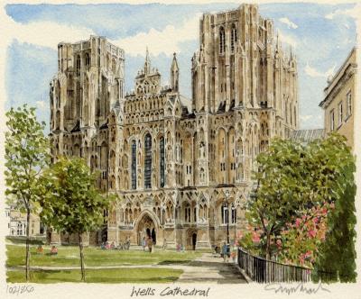 Wells Cathedral art print by Glyn Martin