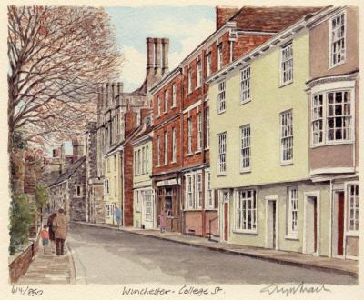 Winchester - College St art print by Glyn Martin