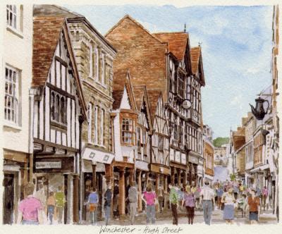 Winchester High Street art print by Glyn Martin