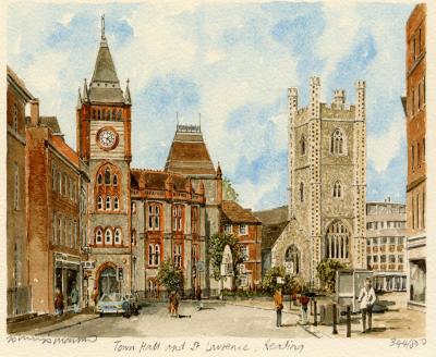 Reading - Town Hall & St. Laur art print by Philip Martin