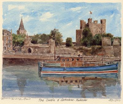 Rochester - Castle & Cathedral art print by Philip Martin