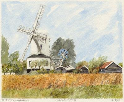 Saxtead Mill art print by Philip Martin