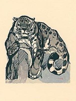 Snow Leopard art print by Art Deco