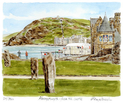 Aberystwyth - distant view art print by Glyn Martin
