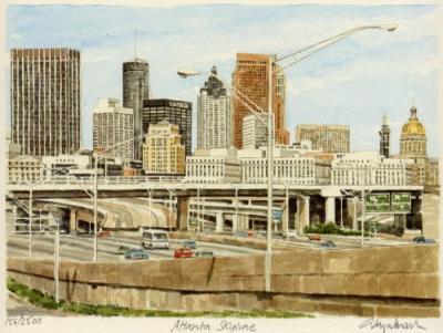 Atlanta - Skyline art print by Glyn Martin