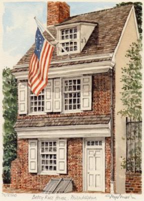 Philadelphia - Betty Ross Hse. art print by Glyn Martin