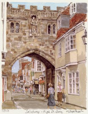 Salisbury - High Street Gate art print by Glyn Martin