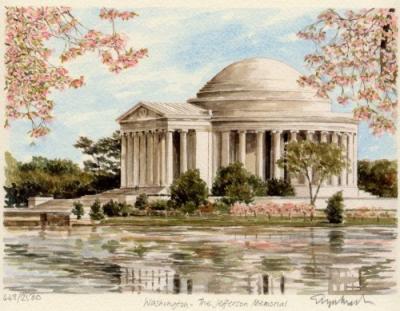 Washington - Jefferson Mem. art print by Glyn Martin