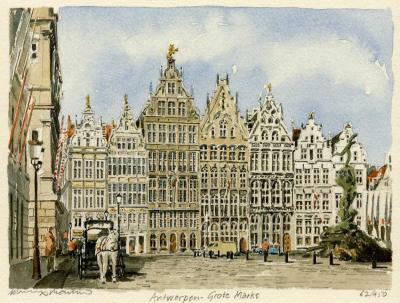 Antwerpen - Grote Markt art print by Philip Martin