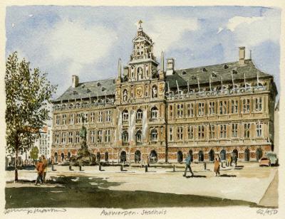 Antwerpen - Stadhuis art print by Philip Martin